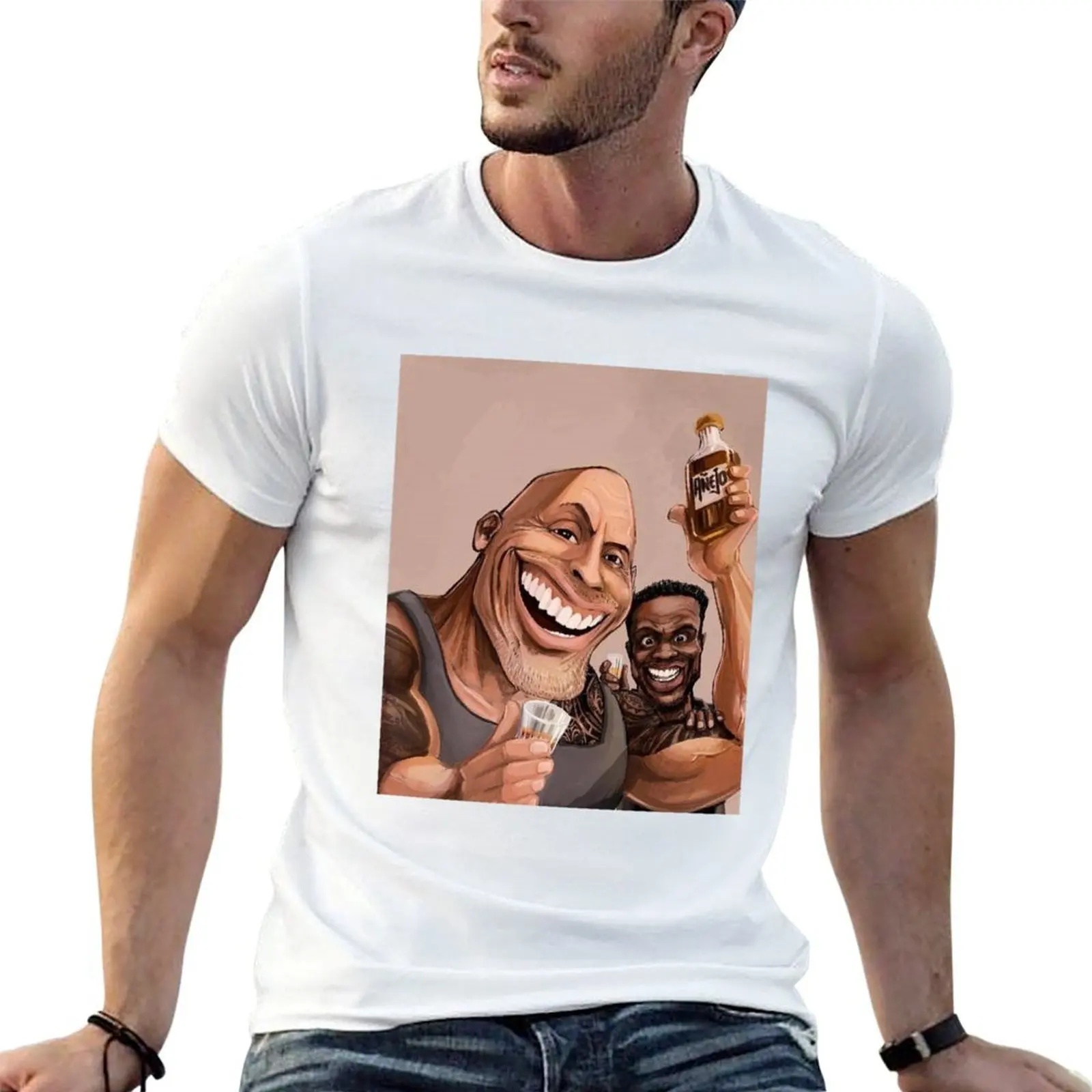

dwayne johnson and kevin hart T-Shirt t shirt personalised t shirts for man graphic funny t shirts for man cotton soft T-shirt