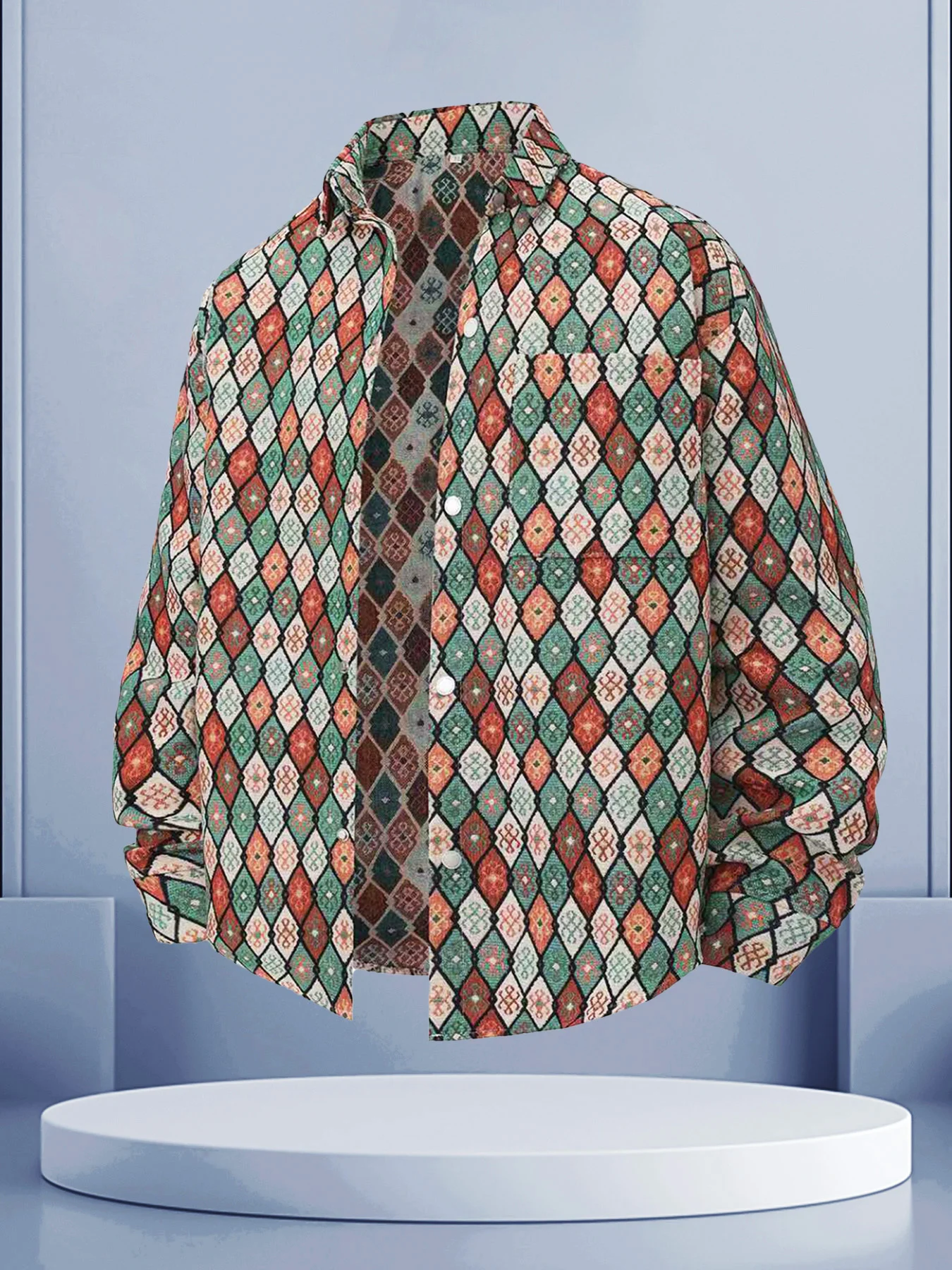 

Trendy men's quilted jacquard collared work jacket, stylish and edgy, high-end feel, versatile for daily wear and commuting