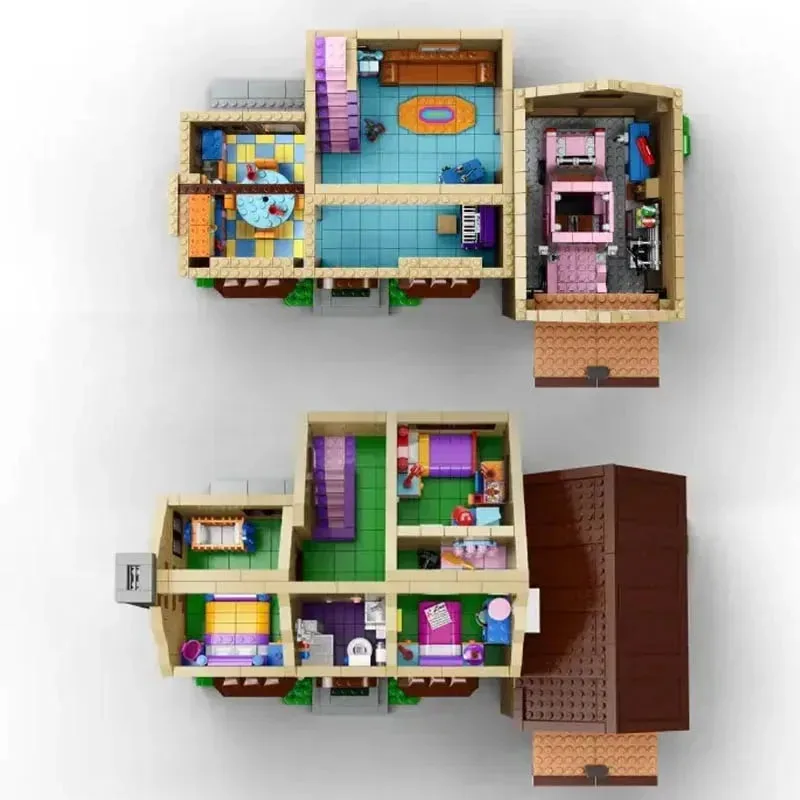 MINISO Disney 2580 PCS The Simp House Compatible Building Blocks Bricks Education Toy Kid Birthday Christmas Gifts71006 16005