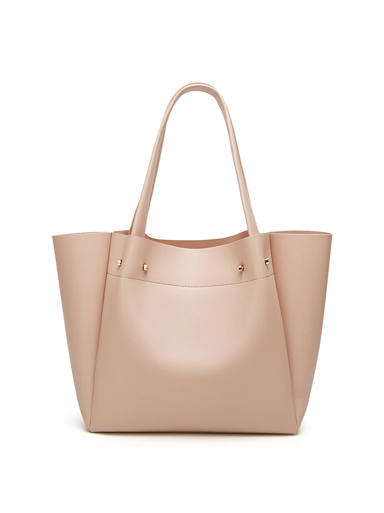 Largecapacity Pleated Tote Bag Shopping Bag 2024 New Portable Handbag Advanced New Pu Leather One-Shoulder Tote Handbag image 3