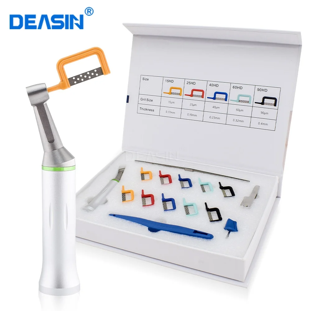 Dental Interproximal Enamel Reduction Kit Reciprocating IPR System Electric Contra Angle With 10 PCS Automatic Strips For Orthod