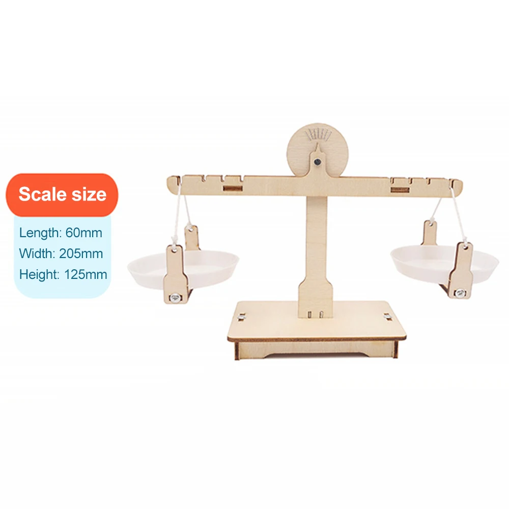 DIY Balance Scale Lever Wooden Weighing Scale Science Math Teaching Scale Early Educational Balancing  for Students Kids