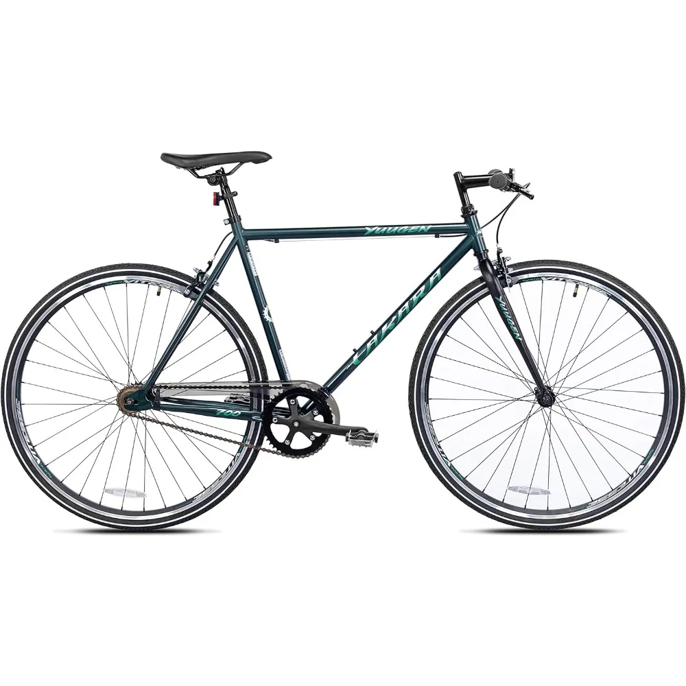 Yuugen Single Speed Flat Bar Fixie Road Bike, 700c, Medium, Green