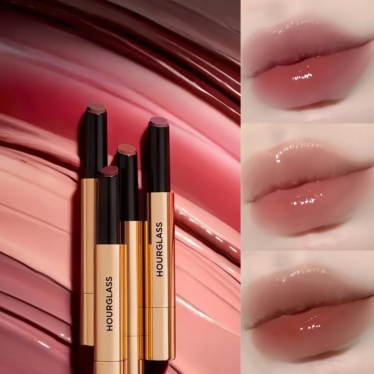 Hourglass Solid Lip Glaze Mirror Shine Multi Color Lipstick Nawilżająca pomadka do ust, odpowiednia na różne okazje, zapewniająca świeży blask.