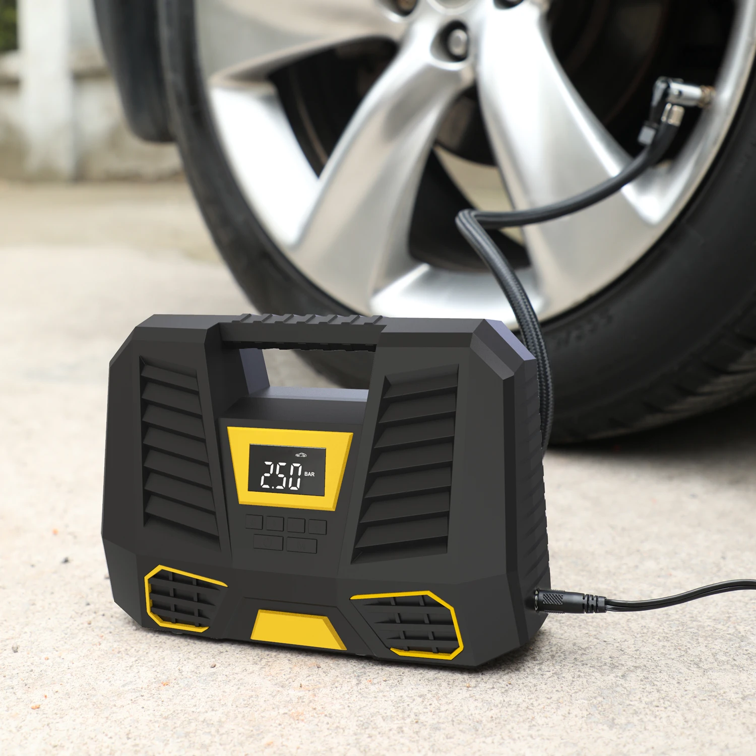 

Digital Car Tire Inflator Portable Air Compressor For Bike Tires 12v Air Pump Tire Pump With Pressure Gauge LED Light