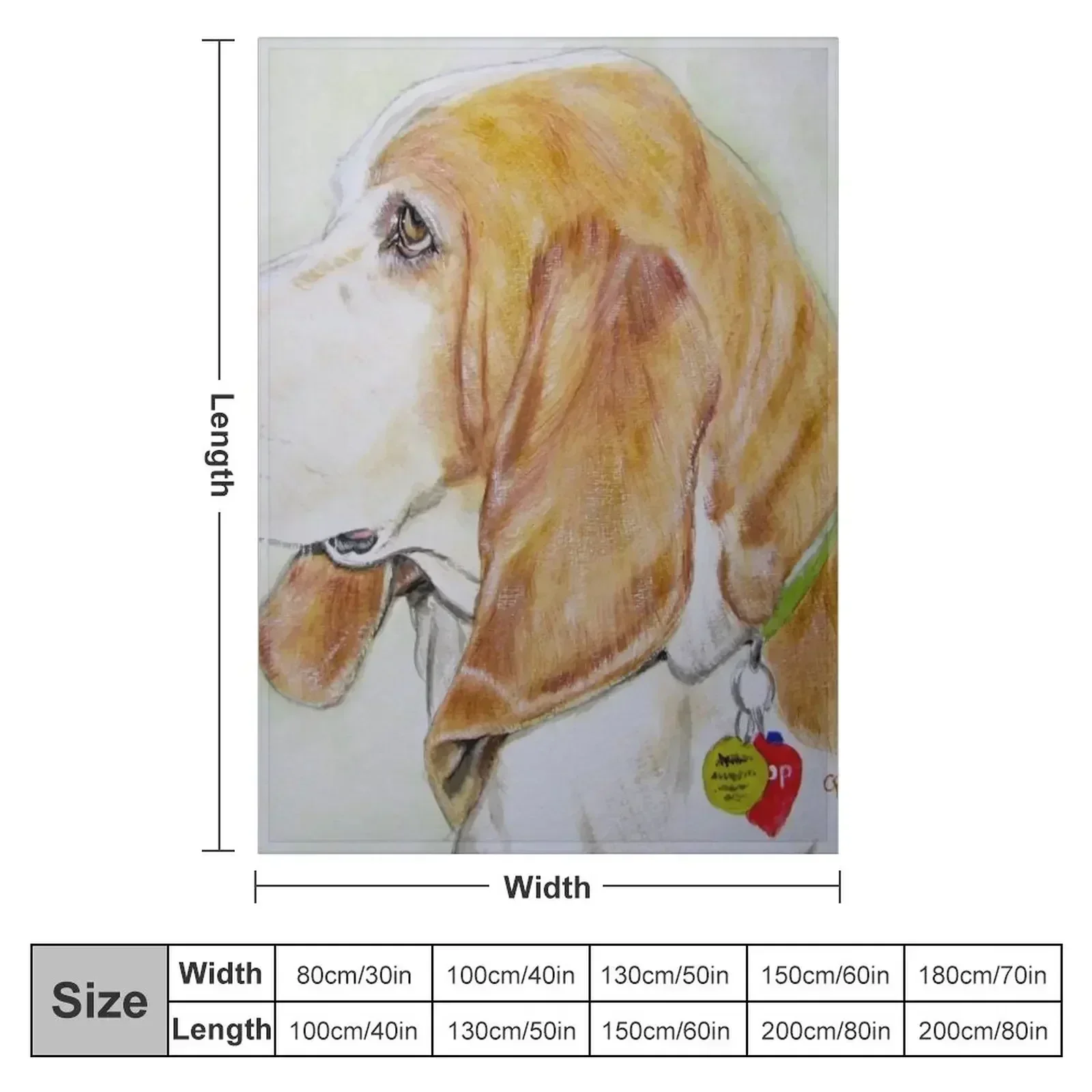 Lemon and White Basset Hound Throw Blanket Custom Single Bed for babies Shaggy Decorative Beds Blankets