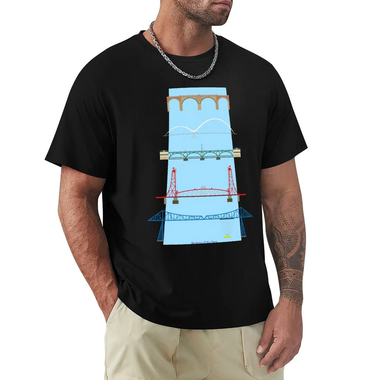 Bridges of the Tees T-Shirt Daily Wear Plain Short Sleeve Shirt