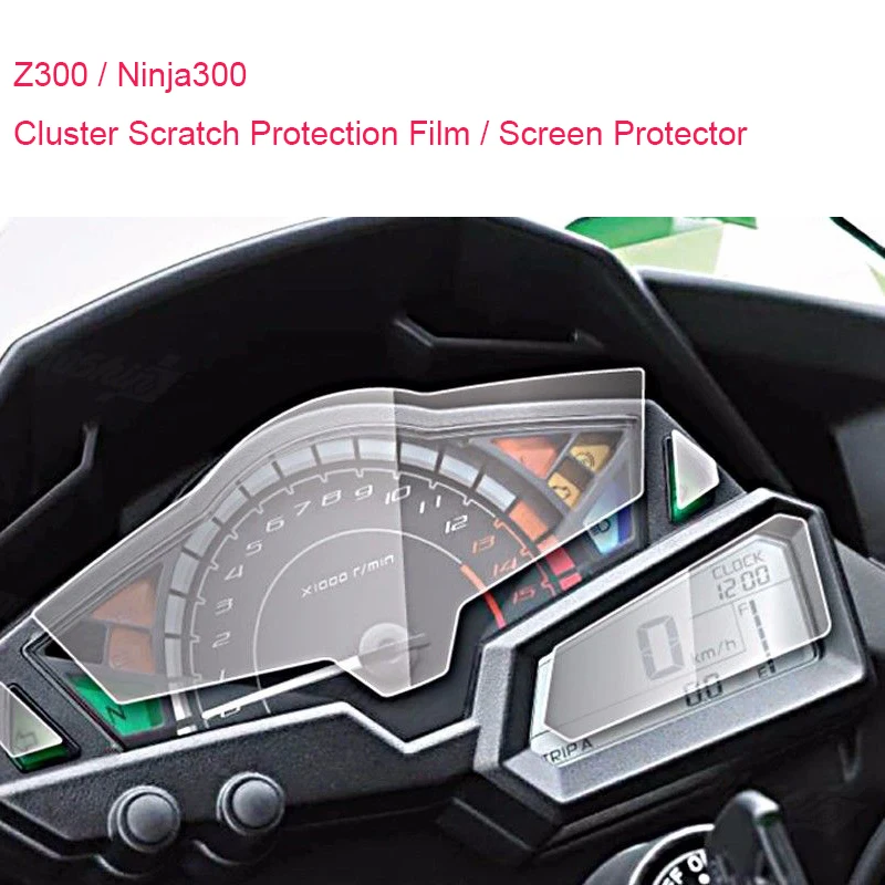 Motorcycle Transparent Crystal TPU Cluster Scratch Film Speedometers Screen Protector For Kawasaki Ninja 300 Z300 2013-2016