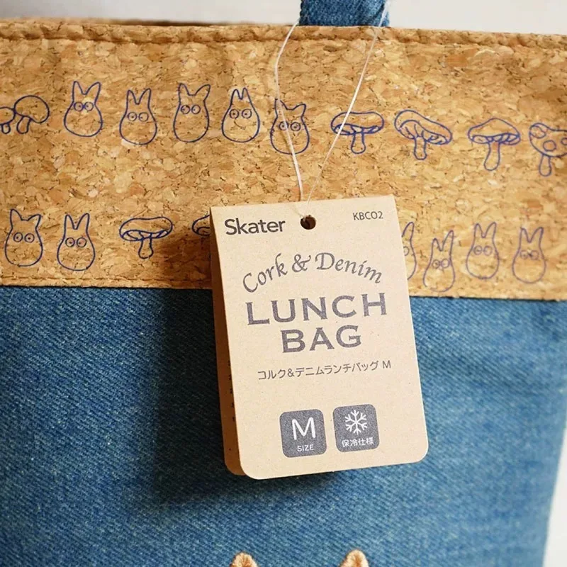 New My Neighbor Totoro Denim Thermal Lunch Bag Cute Cartoon Portable Insulated Handbag Student Cooler Tote for Food Storage view 4