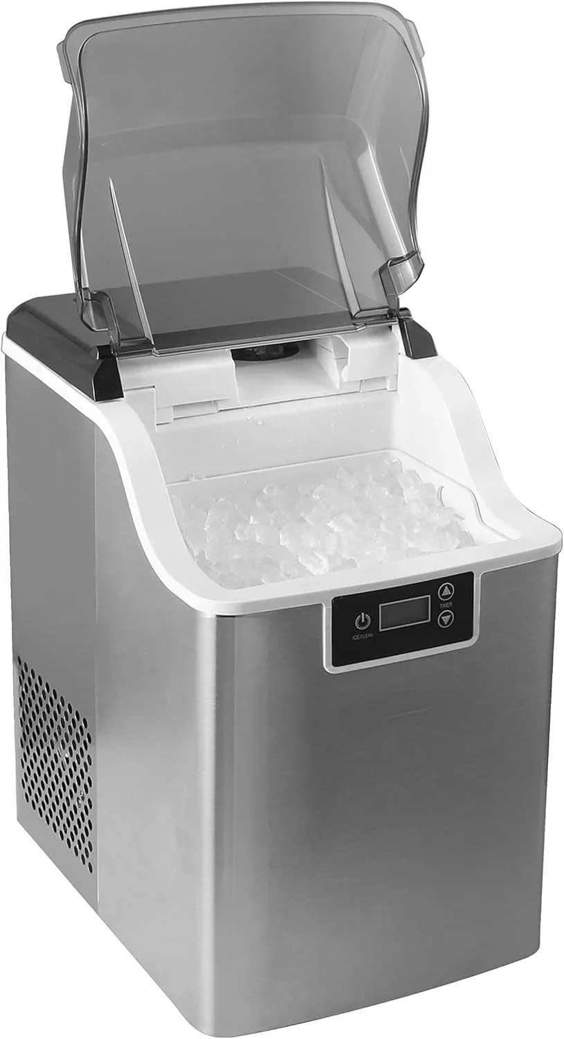 Countertop Crunchy Chewable Nugget Ice Maker V2, 44lbs per Day, Stainless Steel