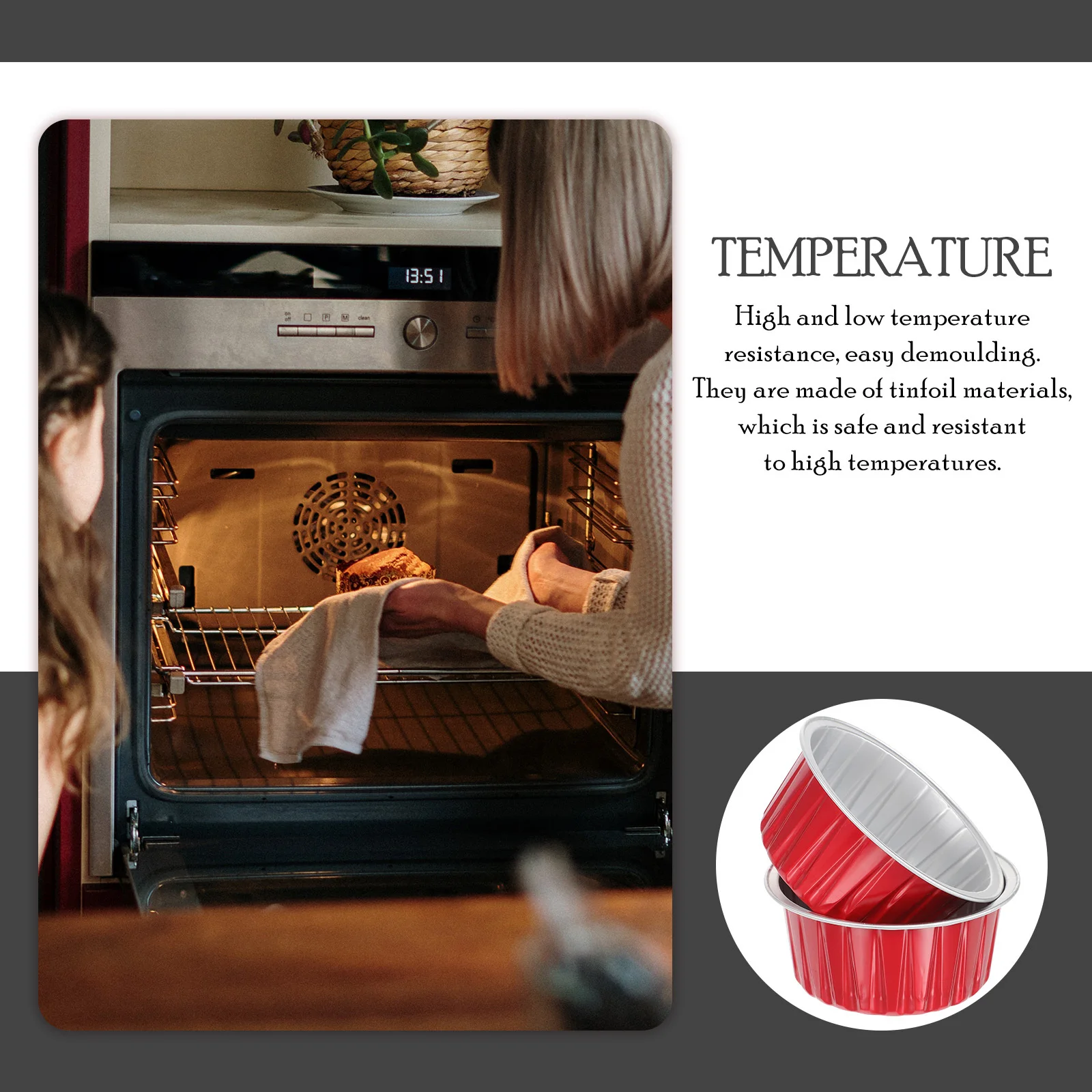 

50 шт., бытовые чашки для выпечки из алюминиевой фольги, многофункциональные формы для пудинга, маффинов, принадлежности для выпечки, проводимости