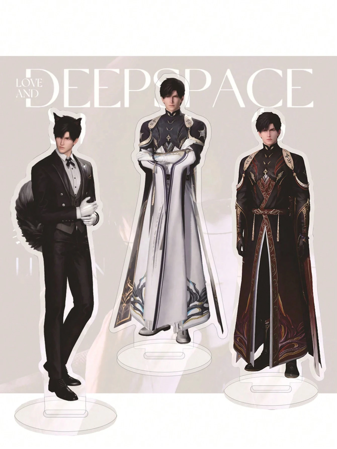 

Cartoon Love and Deep Space Anime Acrylic Stand Character Model Stand Desktop Display Sylus Zayne Rafay Game Handsome Fans Gift