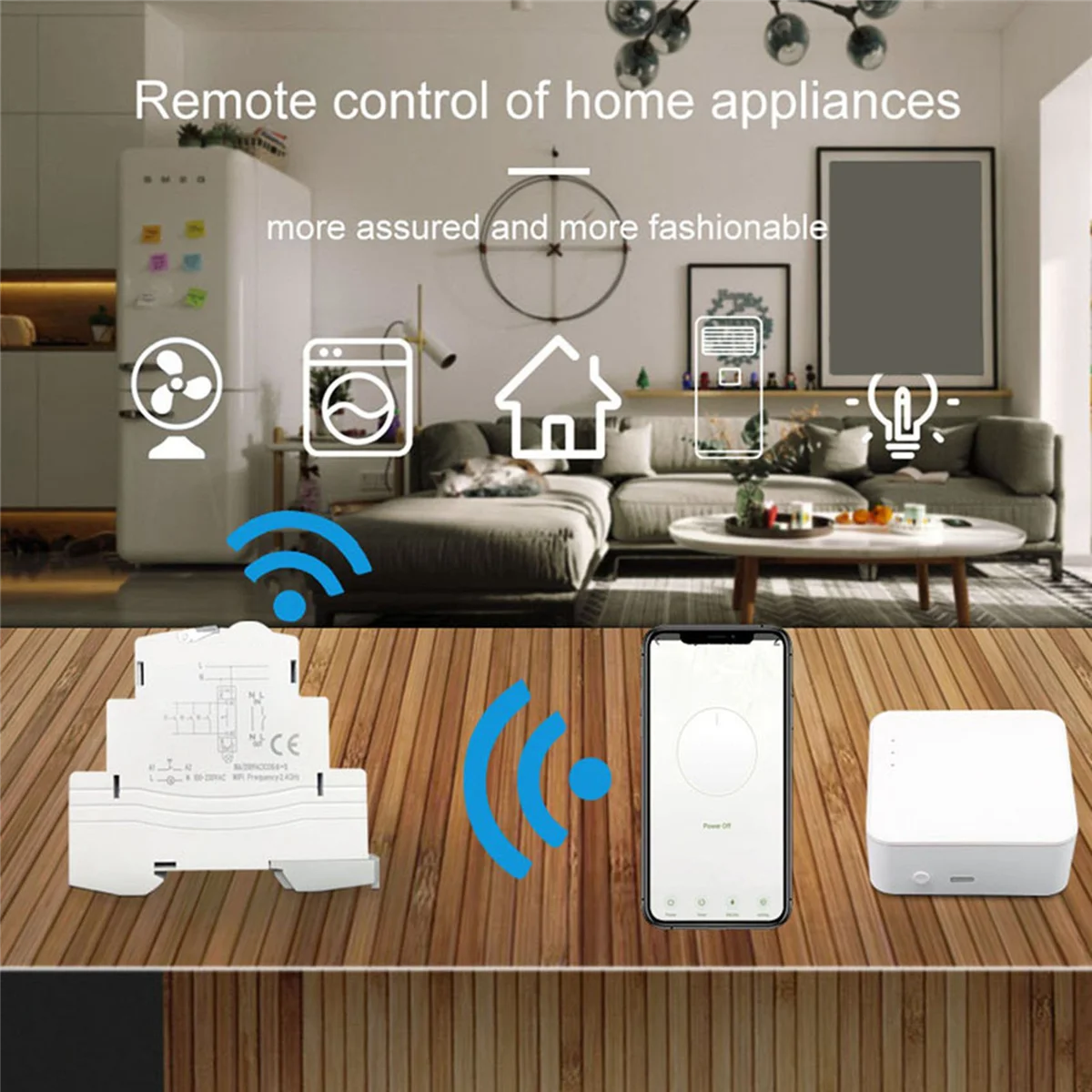 ABGI-4X ATMS 1602Z Smart Switch 16A Din Rail 1P Remote Control Timing Switch Smart Wireless Switch 220V Timing Switch