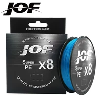 JOF 150M 300M 500M 8 Hilos 12-100LB PE Línea de Pesca Trenzada Multifilamento Súper Resistente Japón Multicolor
