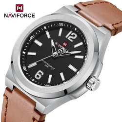 New Fashion NAVIFORCE Simple Casual Watch for Men Business Waterproof Brand Male Wristwatch Quartz Leather Strap Sport Man Clock