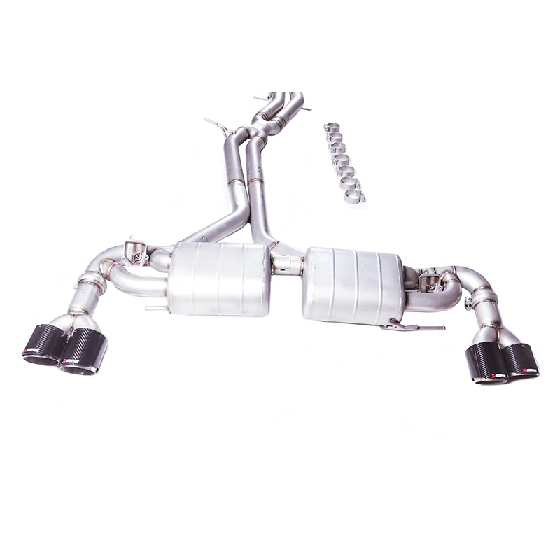 

For 2019-2024 Porsche Cayenne 3.0 catback exhaust pipe muffler, the electric valve exhaust system is made of 304 stainless steel