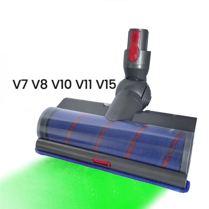 หัวแปรงลูกกลิ้งไฟฟ้าแบบนุ่มพร้อมปุ่มสวิทช์สําหรับ Dyson V7 V8 V10 V11 V15 สิ่งที่แนบมาสูญญากาศพร้อมไฟ LED สีเขียว HOT!