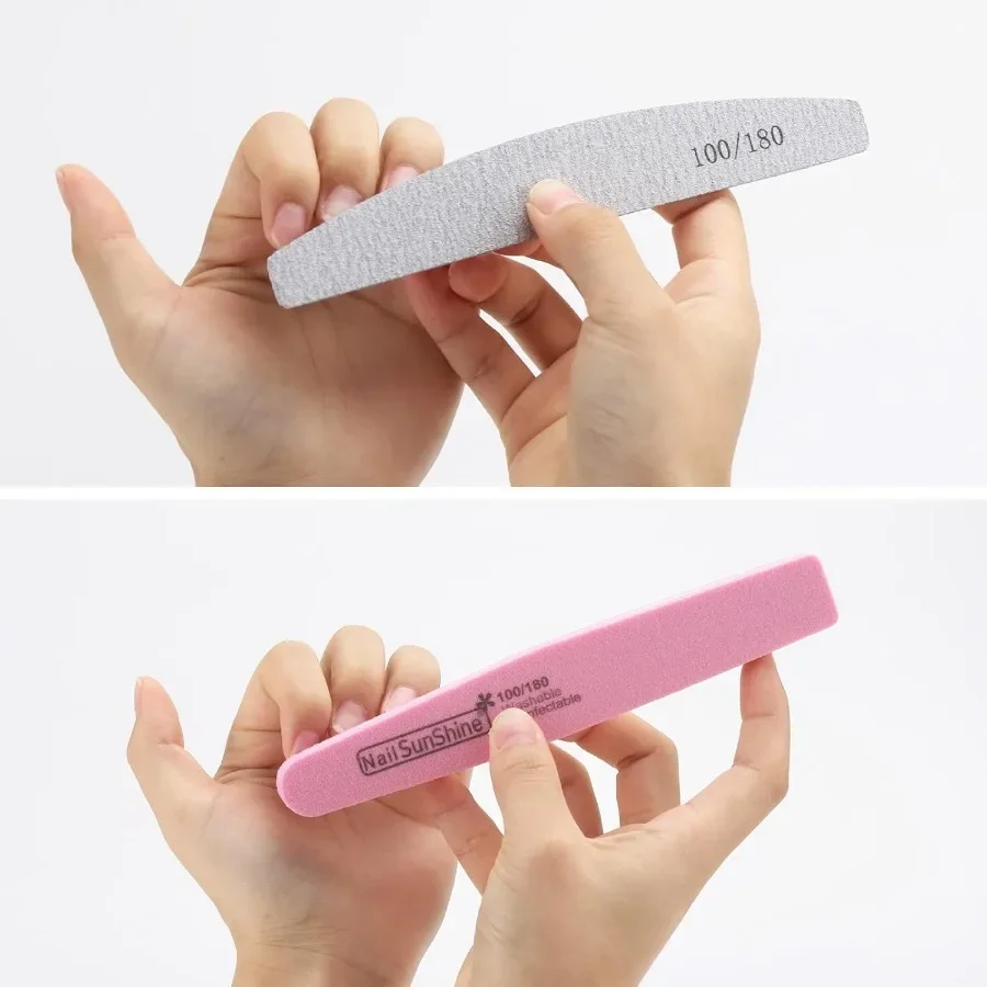 35 Count 100 180 Grit Nail Files and Buffers Set with Double Sided Emery Boards and Washable Buffing Blocks for Natural Nails a