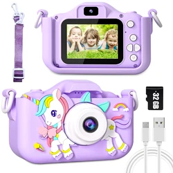 Kinds Camera 1080P HD Toddler Digital Video Camera 2.0-inch Kids Camera With 32GB SD Card Game Player Christmas Birthday Gifts