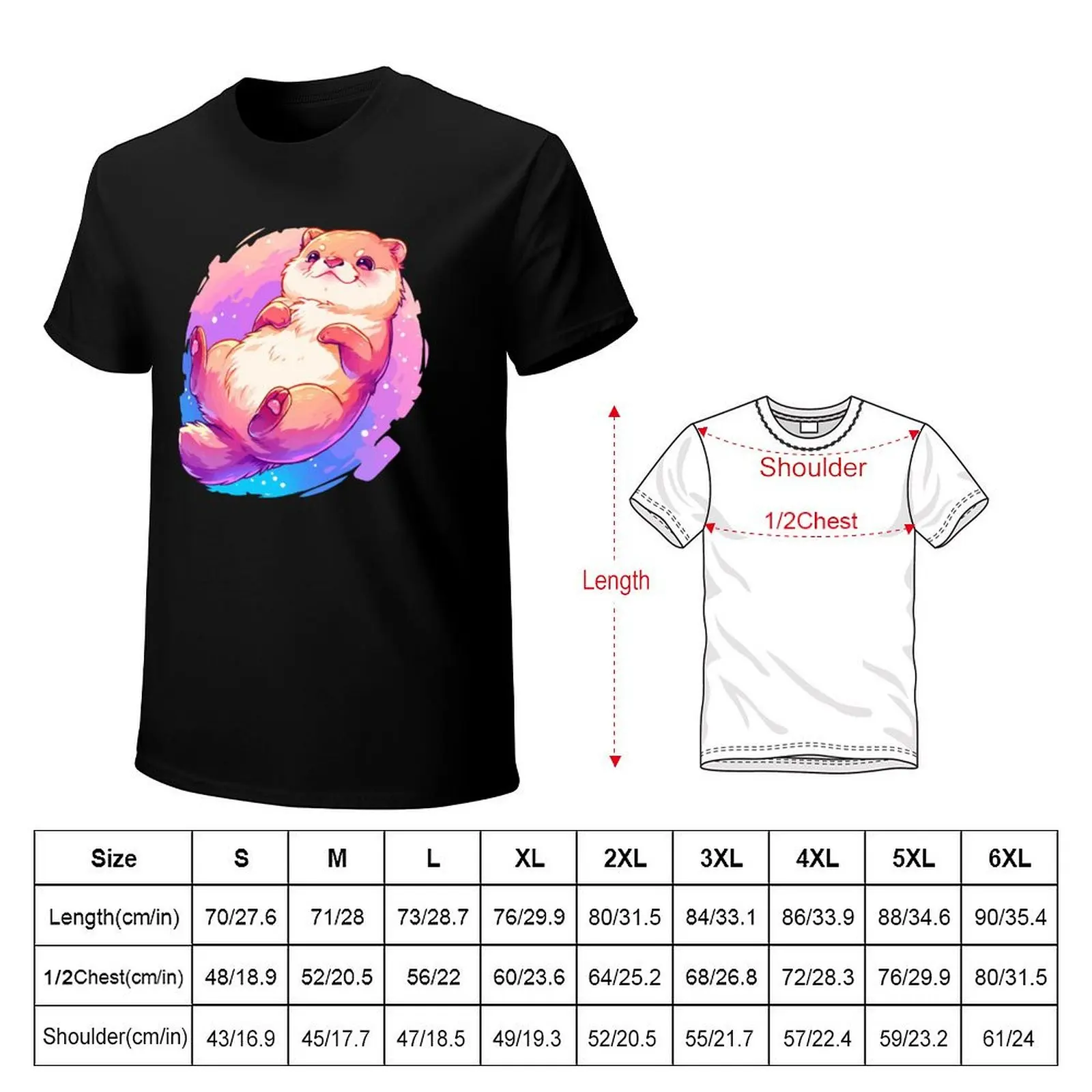 Happy otter with vivid colors T-Shirt Holiday Party T-Shirt for Men