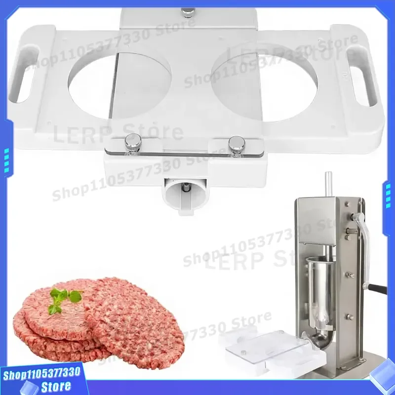 Adjustable Hamburger Meat Press with 5 Infusion Tubes Compatible with Meat Grinder Beef Patty Former Mold Kitchen Tool for