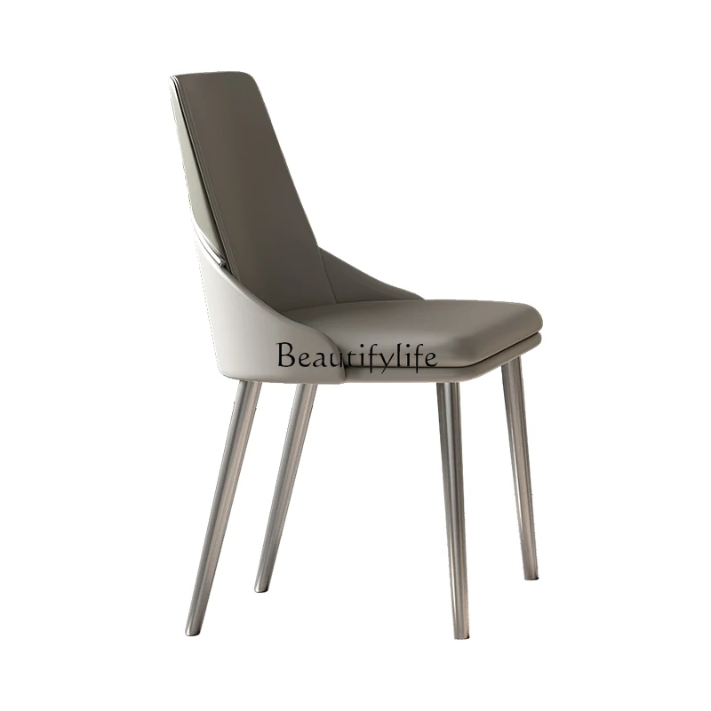 

Designer dining chair household small apartment Italian minimalist high-end light luxury backrest Nordic modern