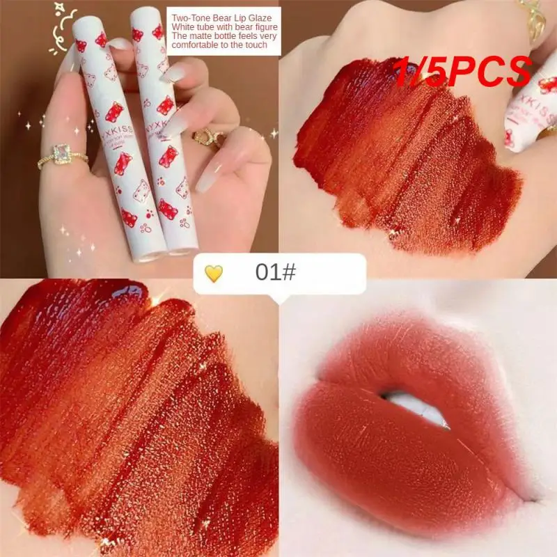 1/5PCS Not Easy To Stain Lip Glaze Long Lasting Whitening Water Proof High Color Rendering Lip Products Makeup