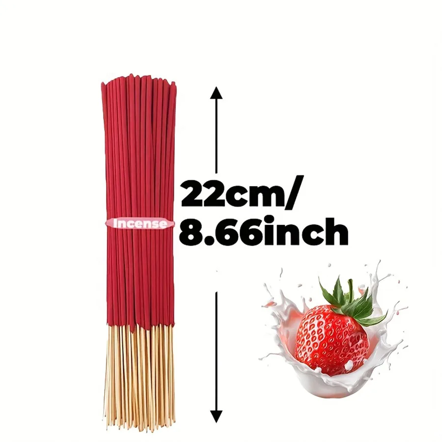 Roter, hochwertiger, cremiger, erdbeerduftender Stift – langanhaltender Erdbeerduft mit holzigen Aromenoten, ideal für Meditation, Yoga, Zuhause, Büro, Partys, Feiertage, als Geschenk, lindert Müdigkeit, langanhaltender Duft (verfliegt nicht, brennt gleichmäßig) – Detail 2