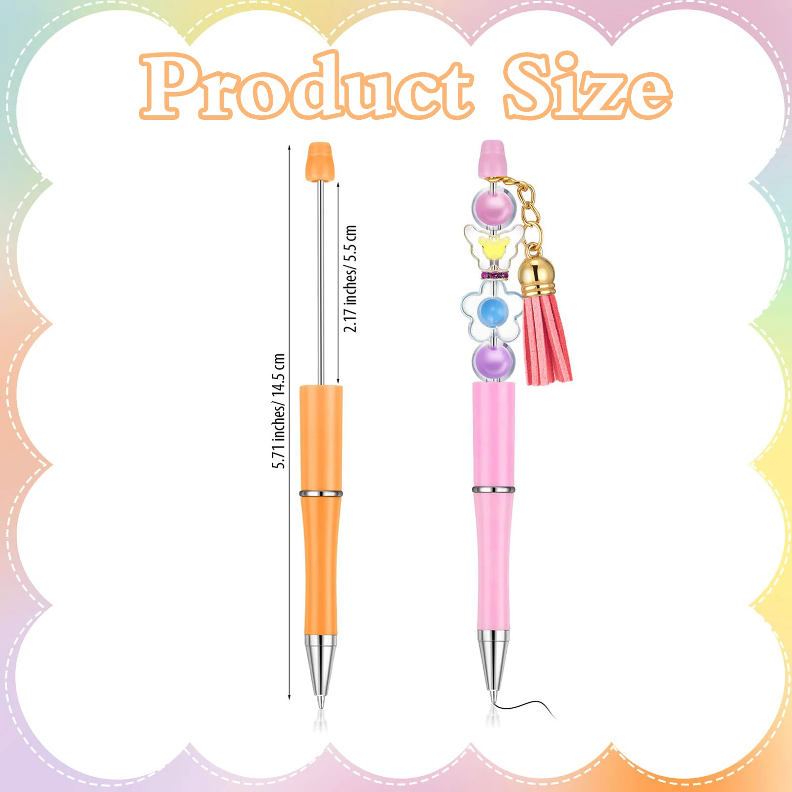 Stylos à bille en plastique perlables, fournitures scolaires et de bureau, cadeau de bricolage, stylos stationnaires, 6 couleurs, 36 pièces