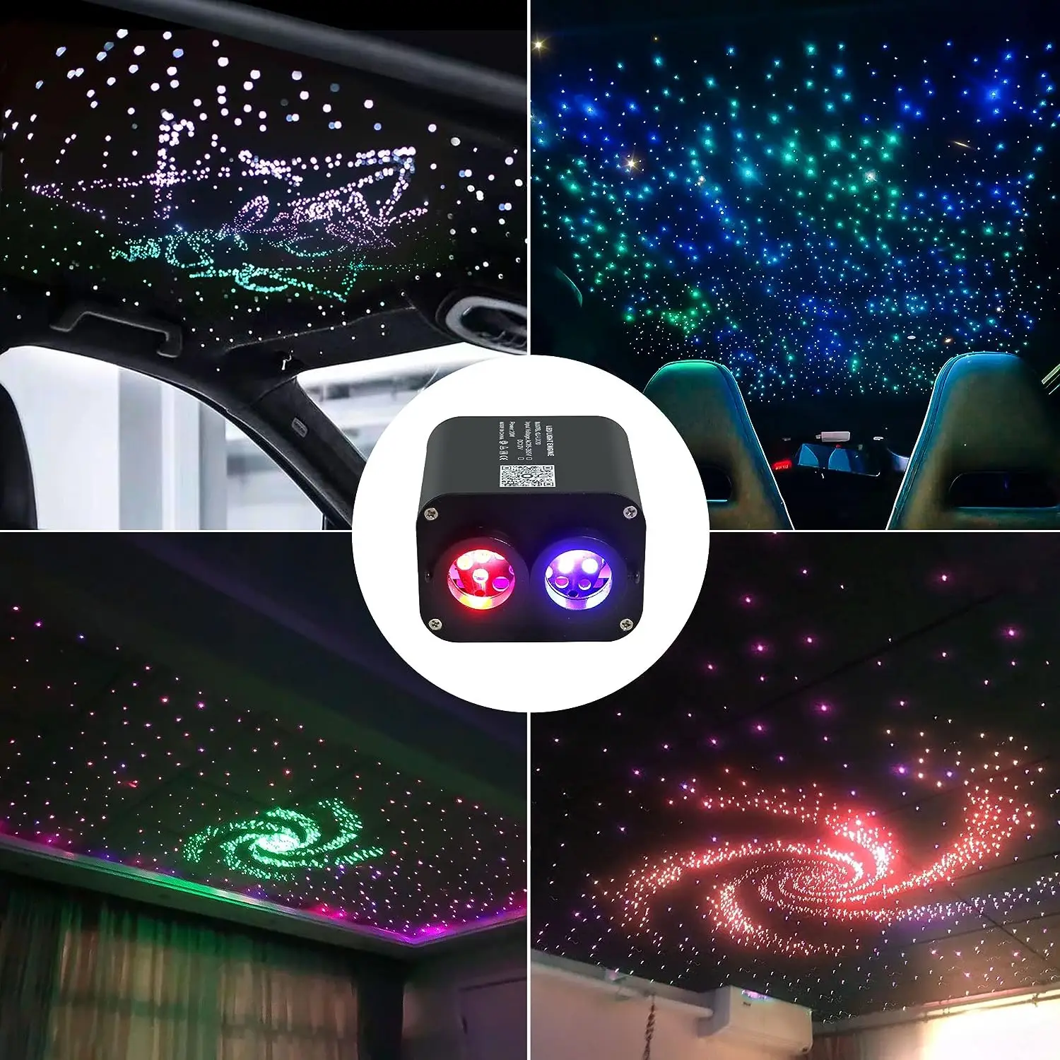 20W Dual Port  Meteor RGBW LED  Fiber Optic Star Ceiling Light Starlight Headliner Kit For Car / Home Theater