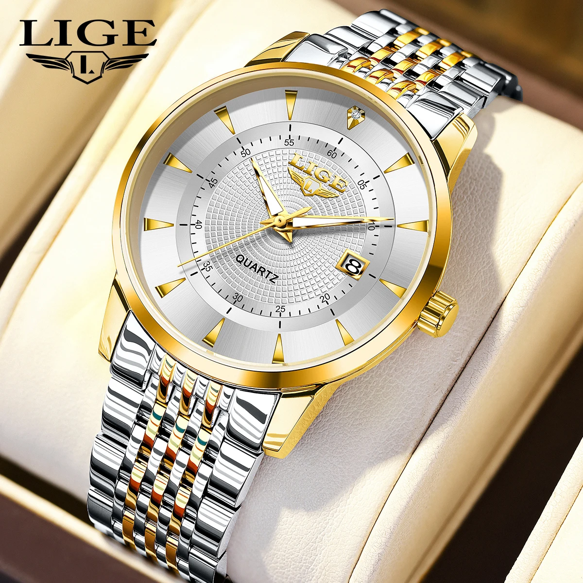 New LIGE Brand Luxury Watches For Men Stainless Steel Waterproof Date Clock Sport Quartz Watch Men Wristwatch Relogio Masculino