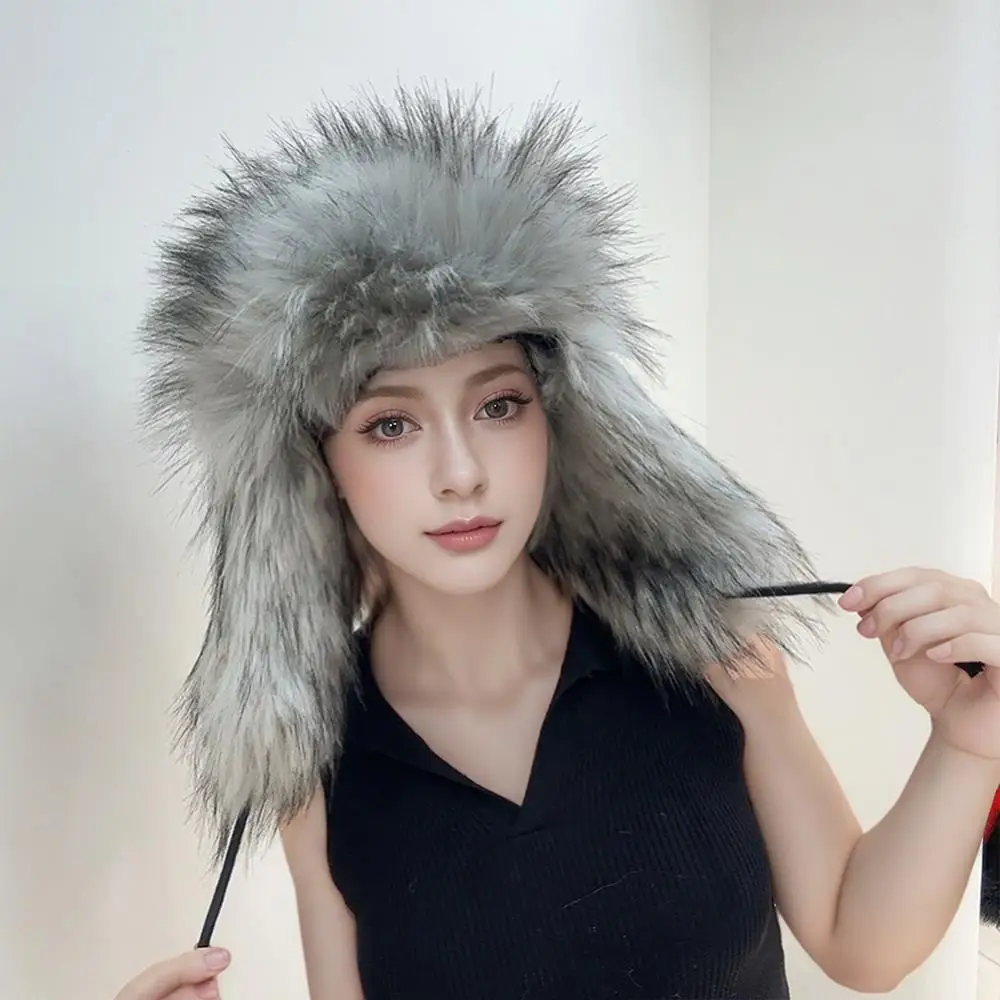 Русская женская шапка-ушанка с пушистым мехом, зимние теплые шапки из искусственного меха для женщин и мужчин, шапка-ушанка Y2K, русская шапка, шапочки-бомбер Gorro