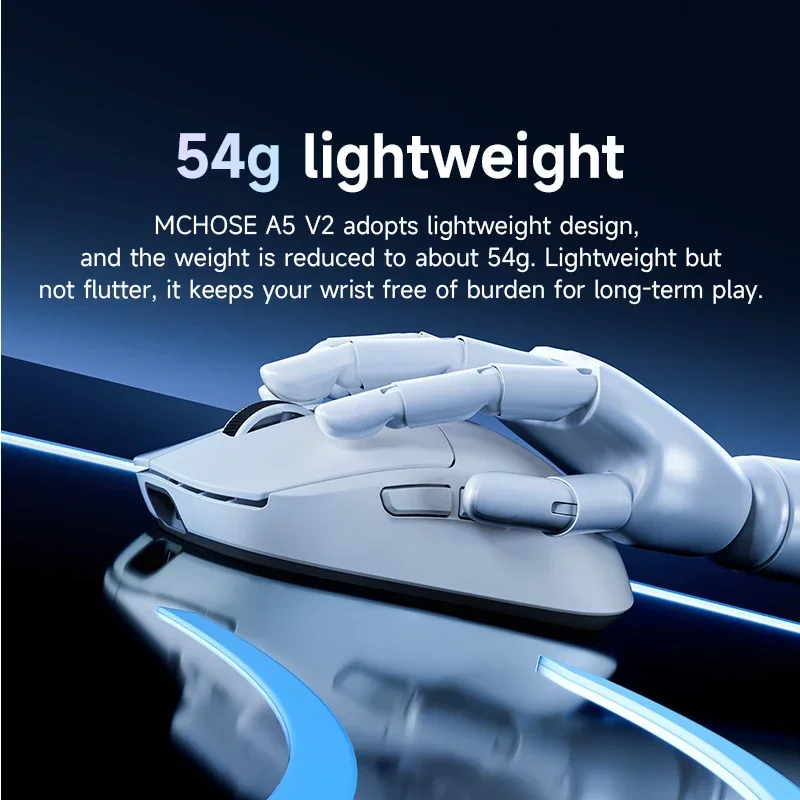 MCHOSE A5 Pro Max Ultra Wireless Mouse Gaming Lightweight Low Latency Mice Accessories Computer Gamer PAW3395 Ergonomics 4K/8K