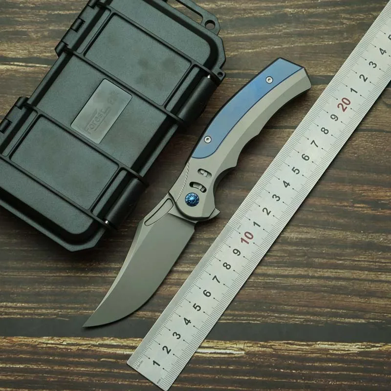 

LEMIFSHE Гримучая змея F05 Складной нож Настоящее лезвие M390 Ручка из титанового сплава Открытый Кемпинг Охота Карманный инструмент для выживания EDC