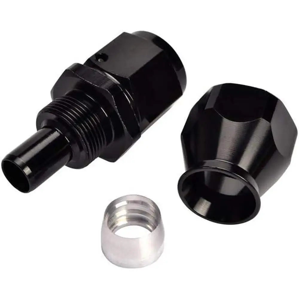 1Pcs Straight Oil Fuel Hose End Fitting Adapter For Various Vehicle Models Aluminum Alloy Premium Material  Black Oil Fuse Parts