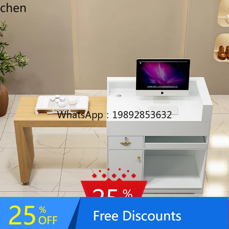 AA Beauty salon reception desk, simple and modern checkout page, small shop, paint bar, hair salon, clothing store counter