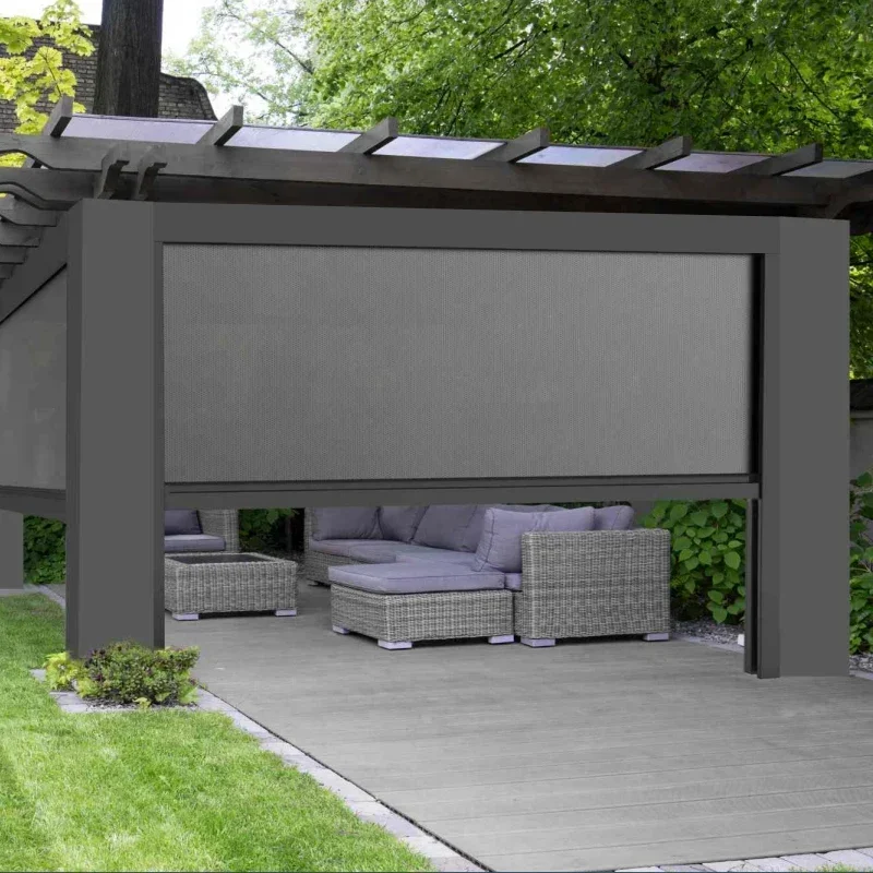 

Guangzhou Manufacturer Windproof Outdoor Motorized Patio Blinds electric blinds motorized roller blind and Sun Shading