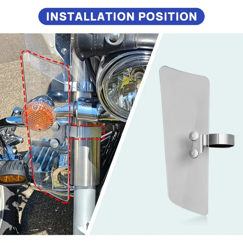Motorcycle Leg Wind Deflector Front Fork Wind Deflectors with Brackets  for Honda VT1100C2 Shadow Sabre VN1500D Vulcan Classic