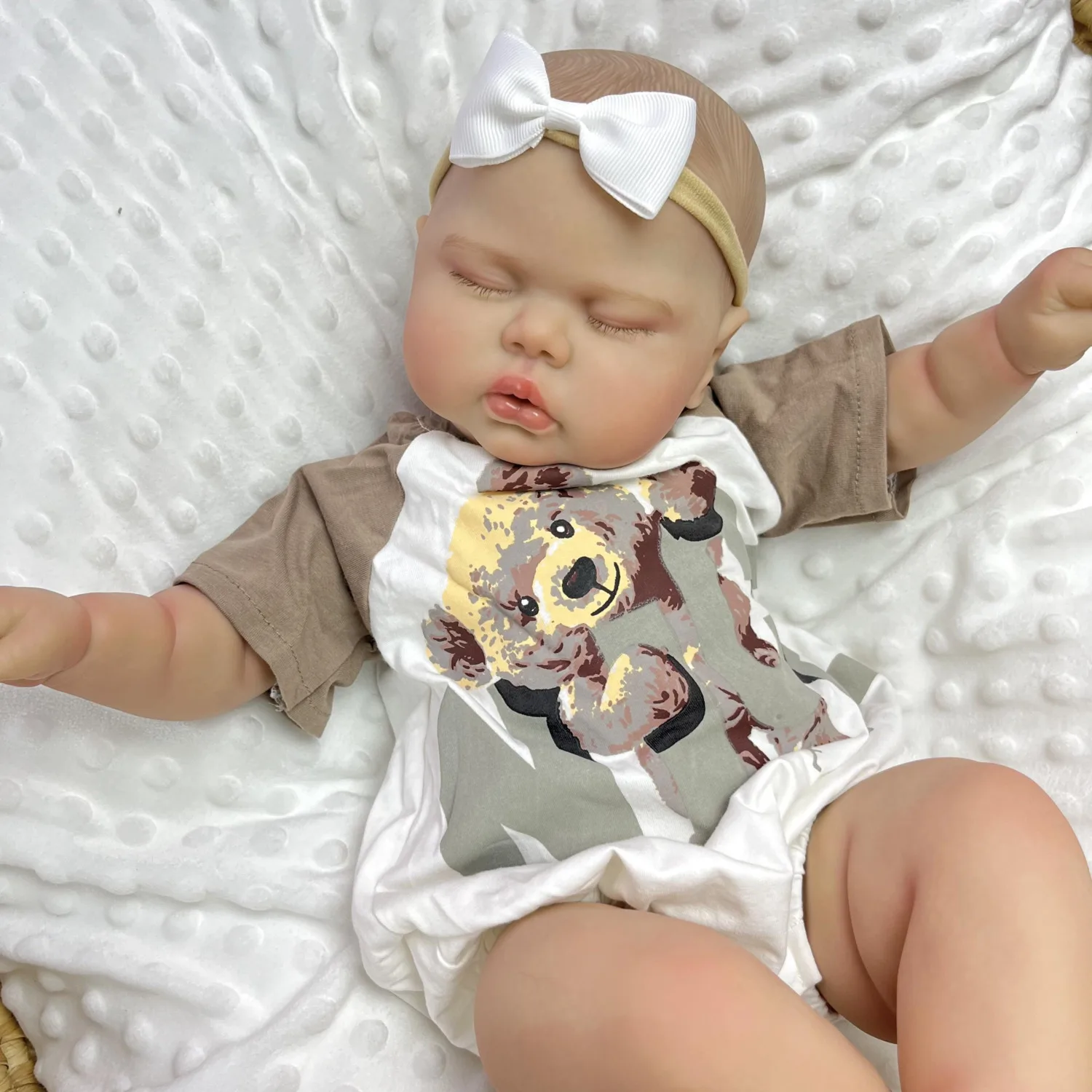 

Кукла BZDOLL 20 дюймов (50 см) «Спящий реборн» с тканевым телом, реалистичная, 3D-эффект кожи, модный подарок на день рождения для девочки