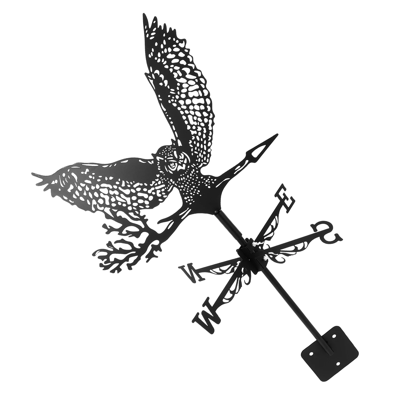 

Iron Weather Vane Durable Decorative Wind Direction Indicator for Yard Metal Ornament Owls Catbirds