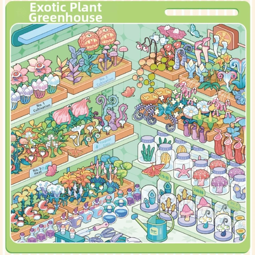 Shop Theme Miniature Scene Sticker PET Die-cut 10 Scenes Scene Sticker Book Jewelry Clothing Stationery DIY Stacking Sticker