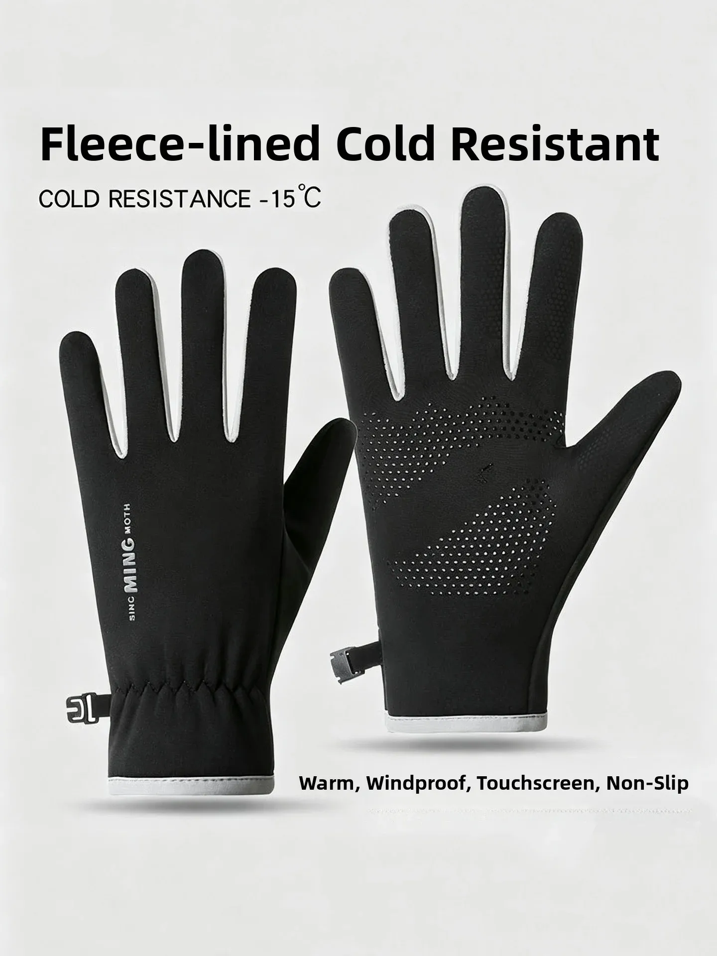 Thickened Fleece Winter Touchscreen Gloves for Men Outdoor Bike Riding Waterproof Windproof Warm  Vehicle Riding Gloves