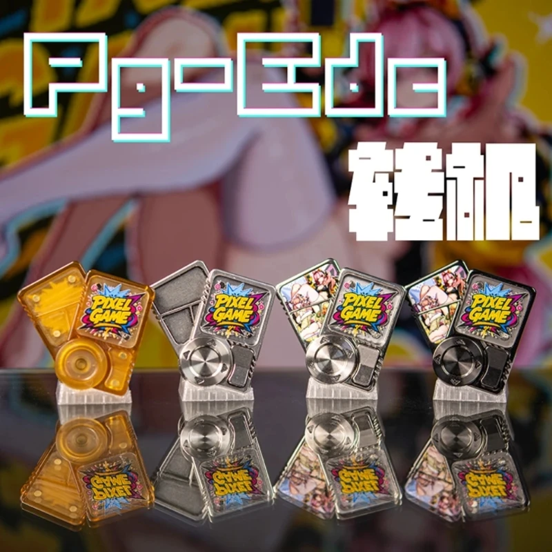 PGEDC Multi Playability Fidget Slider Mechanical Push Card Ratchet Slider Metal Button Stress Relief Fingertip Gyro DIY Toy