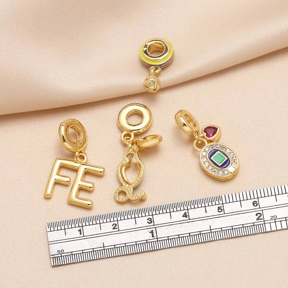 OCESRIO Polish Brass FE Pendant for Necklaces Colorful Heart Football Enamel Crystal Handmade Jewelry Making Supplies pdtb741