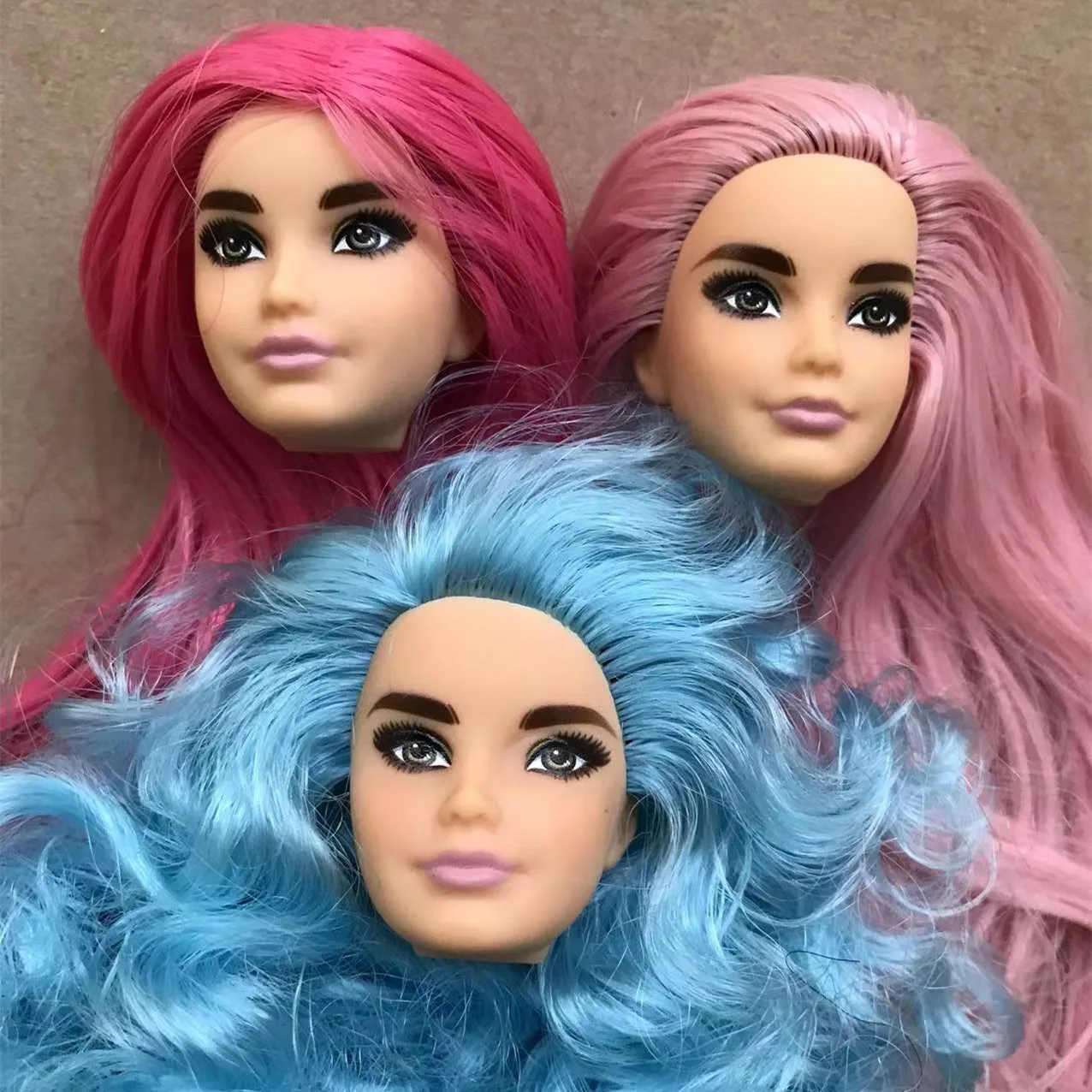 Rare Face Doll Head Colorful Soft Hair Doll Heads Quality Limited Collection Doll Parts Good Makeup Doll Parts DIY Accessories