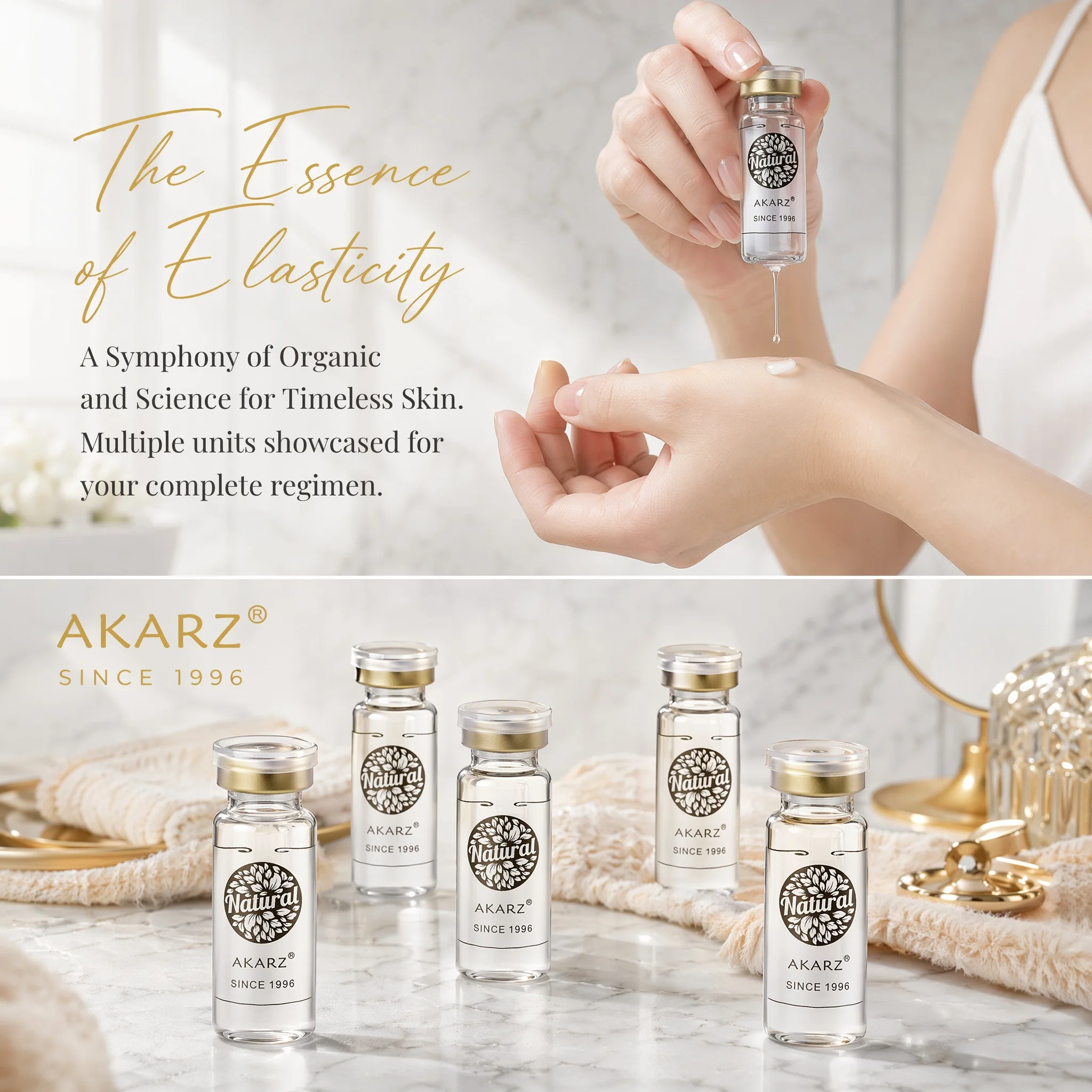 AKARZ Natural EGF Face Serum Extract Essence - Improve Skin Elasticity - 10ml Beauty Essence- Face Care