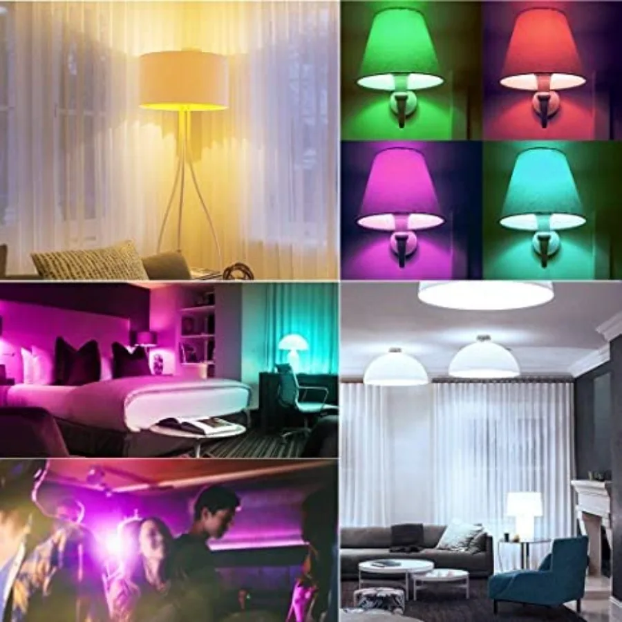 LED Color Changing Light Bulb with Remote Control, 10W E26 RGB+Daylight White 5700K LED Bulbs Dimmable with Memory Function, Id
