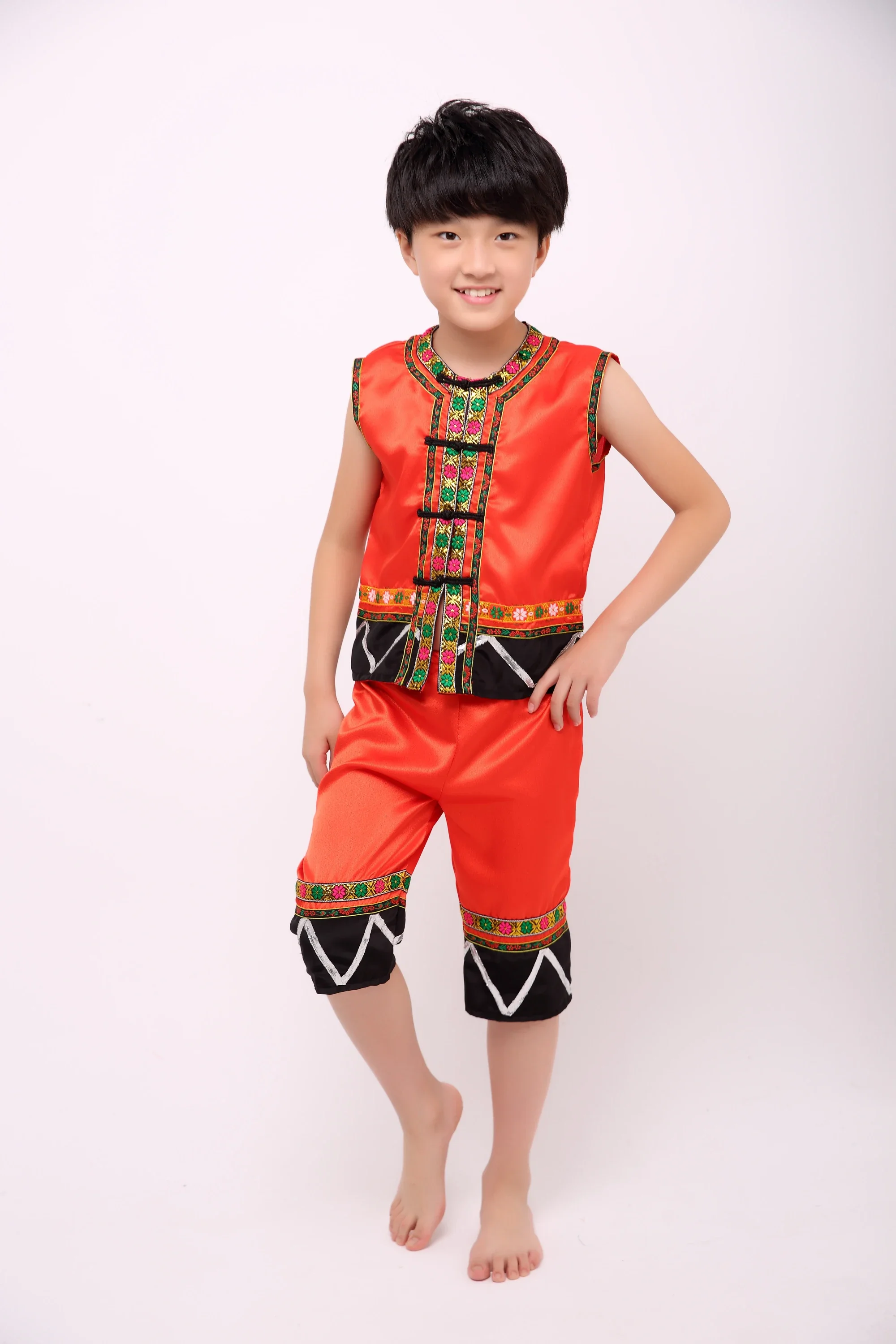 Kids Dance Clothes Costume Performance National Trend Work Wear Outfits Boys Miao Dancing Hmong Clothes