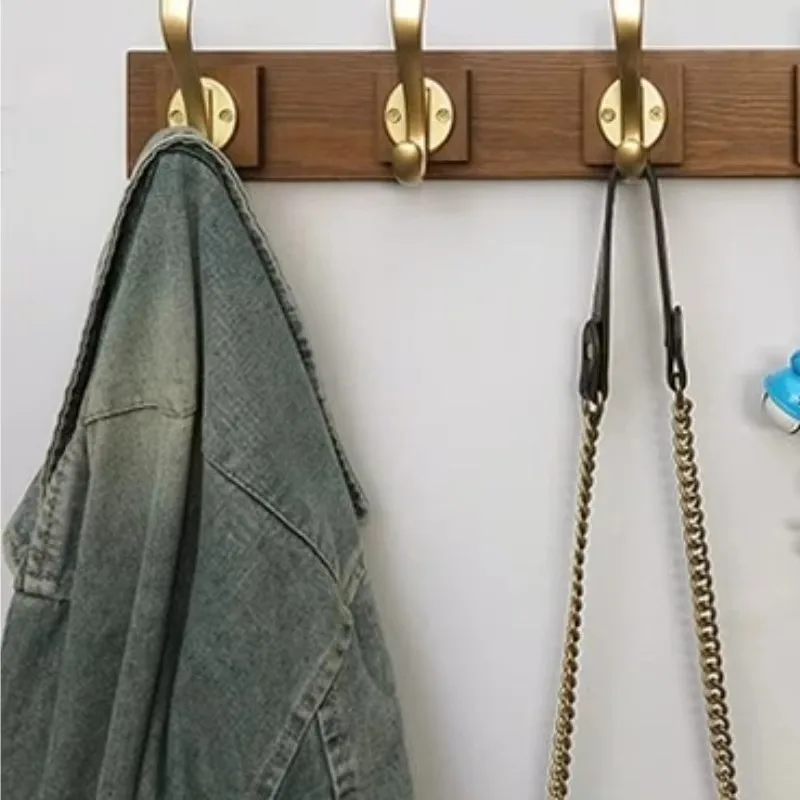 Luxury Wall Clothing Hanger Solid Wood Multi-functional Coat Hooks Retro Sturdy Wear-resistant Hanging Hook Home Decorative