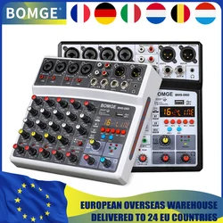 BOMGE 6 Channel 16 DSP Echo DJ Audio Sound Mixer Interface Mixing Console Karaoke With MP3 USB Bluetooth Stereo record 48V
